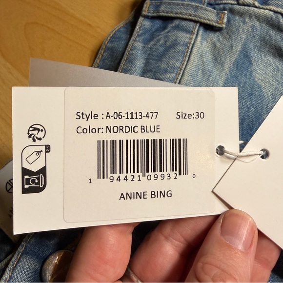 Anine Bing NWT Roy Jean in Nordic Blue Straight Bootcut - Picture 9 of 16